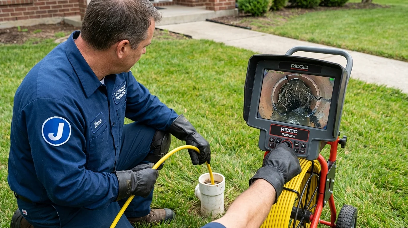 Sewer camera inspection being performed by Johns Plumbing LLC in Duson